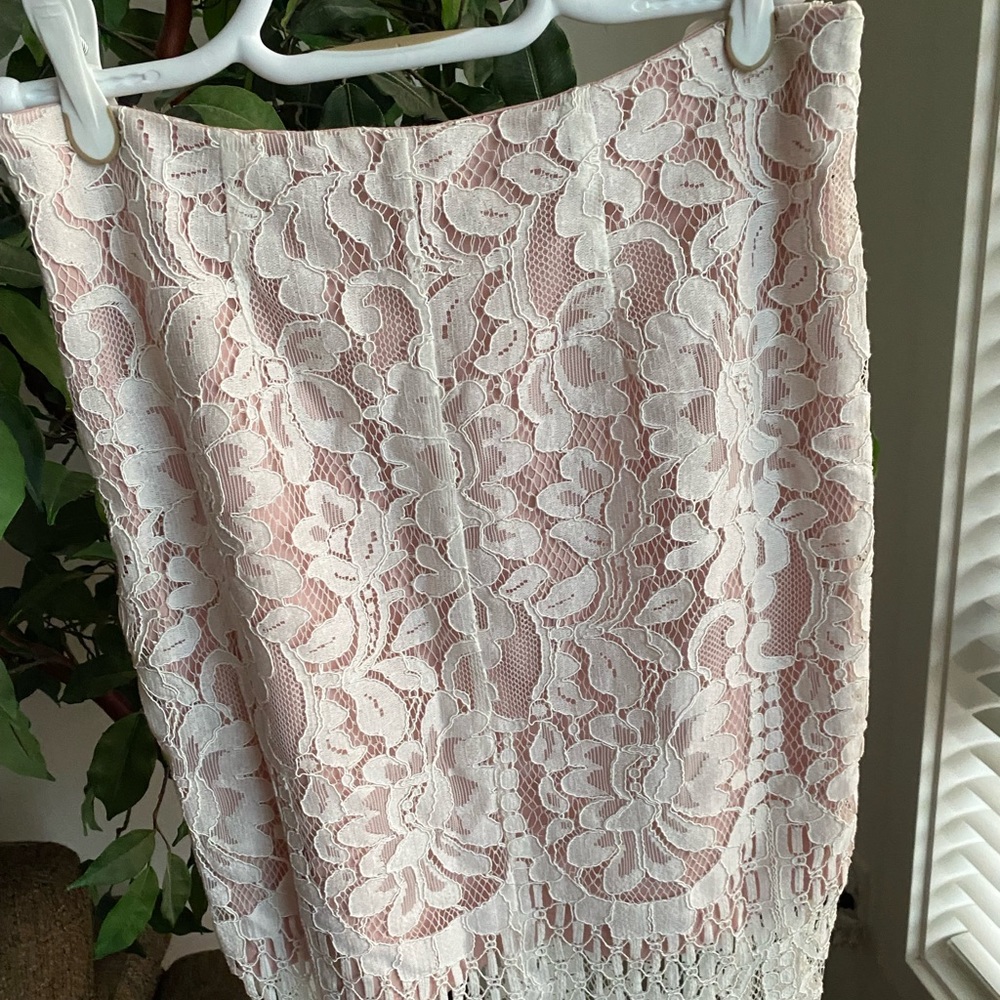 White lace skirt